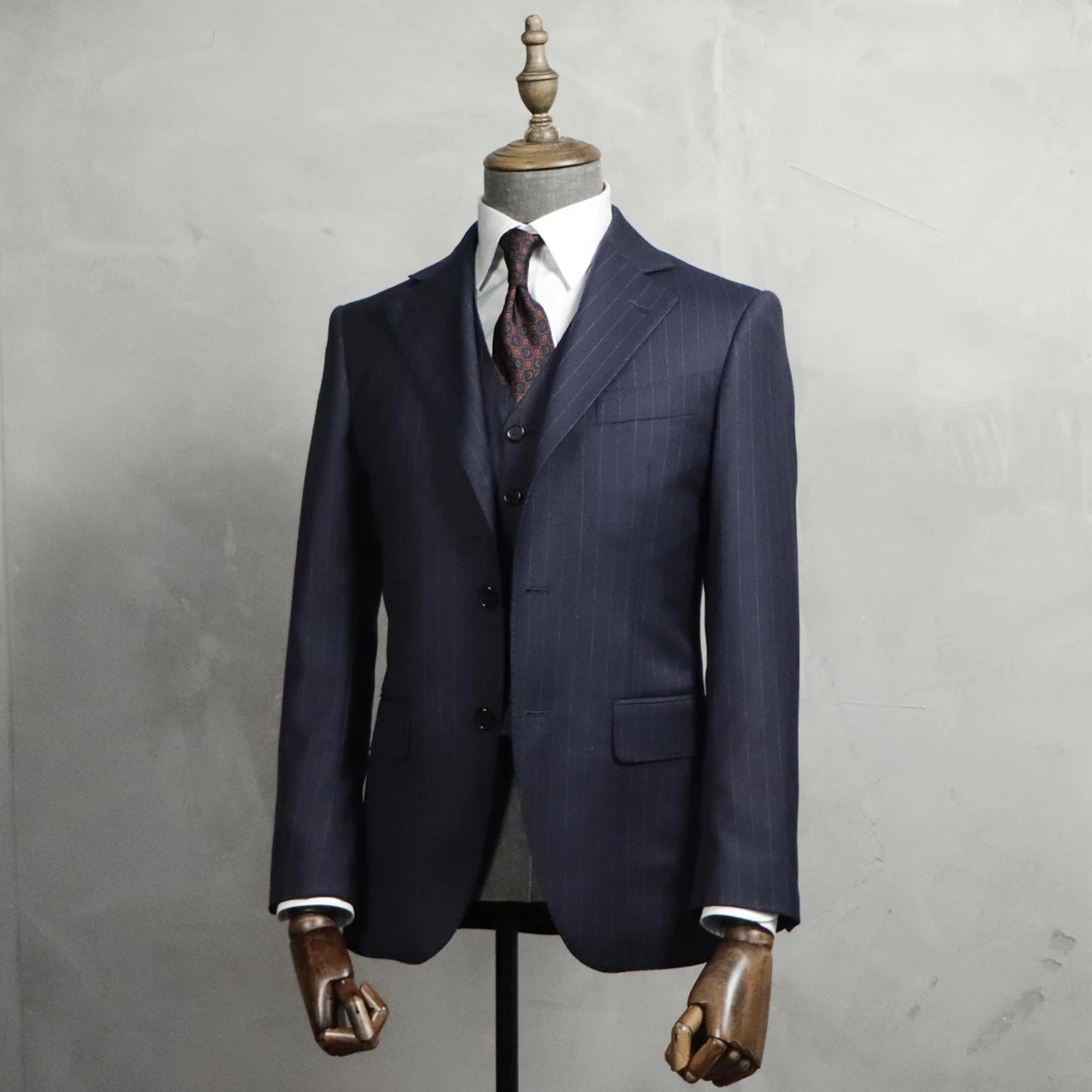 MTM Tailor Custom British Style Suit Bespoke  Striped Business Mens Suit 100% Wool For Tailor Shop 2 Piece Set