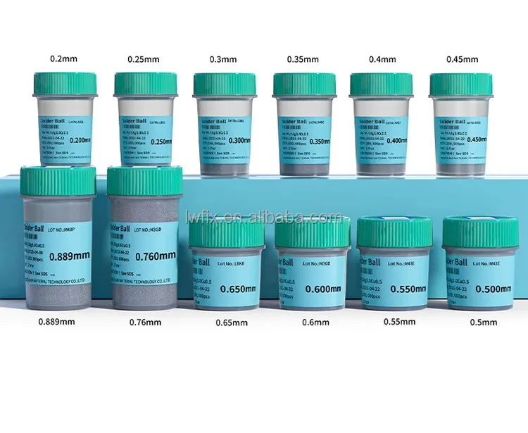 250K Tin Beads for BGA Reballing & Reworking Variety Pack Sizes 0.2-0.76mm Welding Balls for Soldering & Repairs