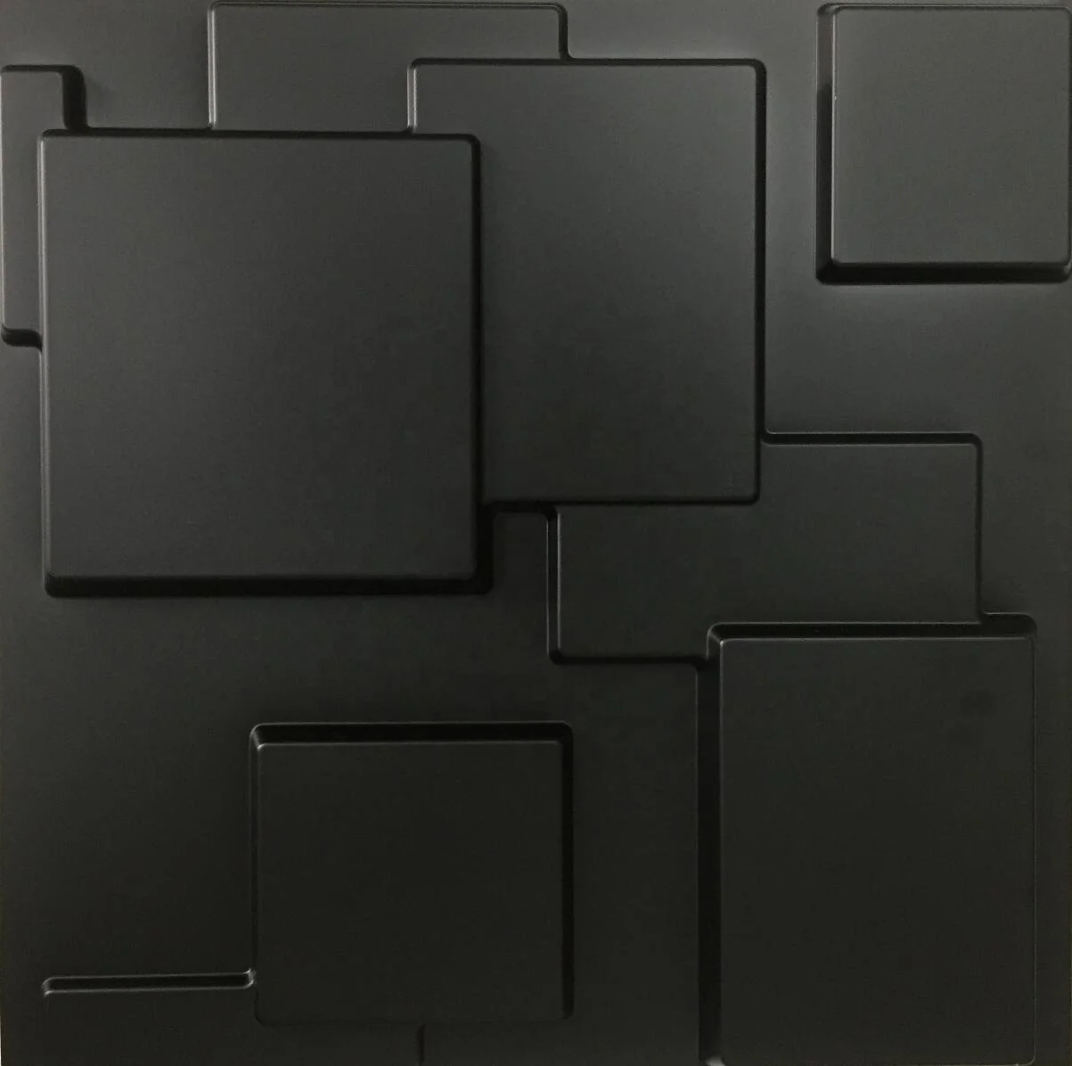 Matt Black 3D Wall Panel PVC Square Block Wall for Interior Wall Decor in Living Room,Bedroom,Lobby,Office,Shopping Mall