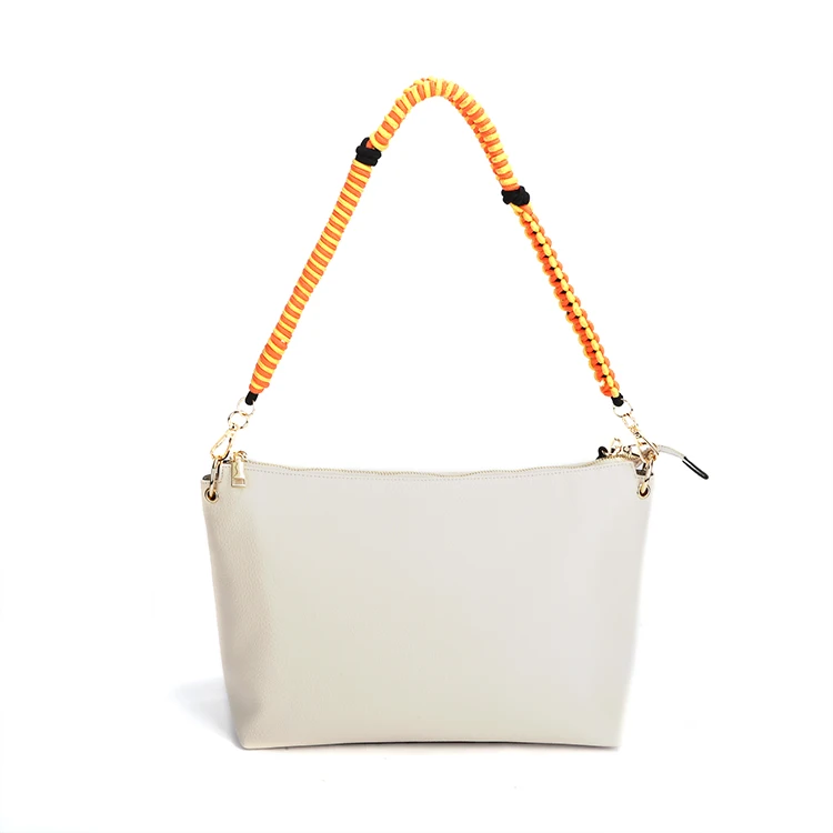 Global Supply Chain Custom Manufacture #C10 Pu Leather Trendy Elegant Lady Shoulder Crossbody Bag For Men Women With Woven Strap