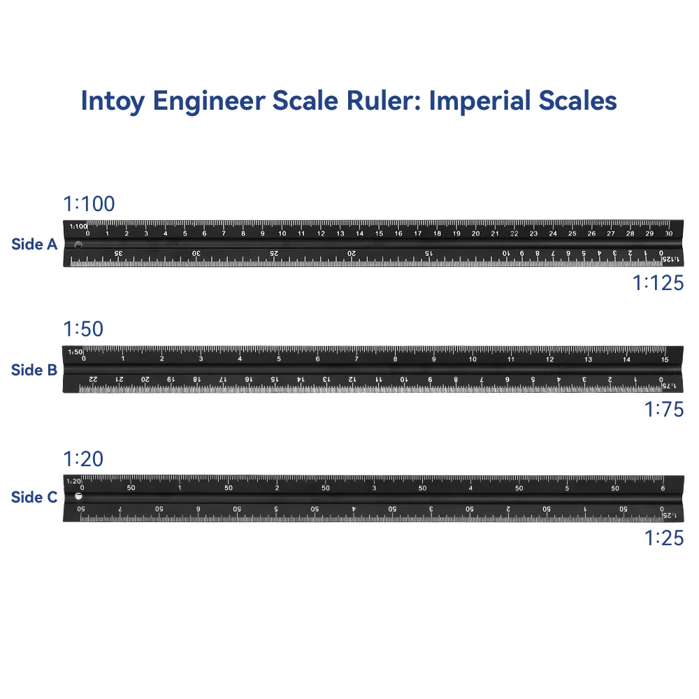 Architectural Scale engineering standard template aluminum Ruler Triangular Ruler straight ruler