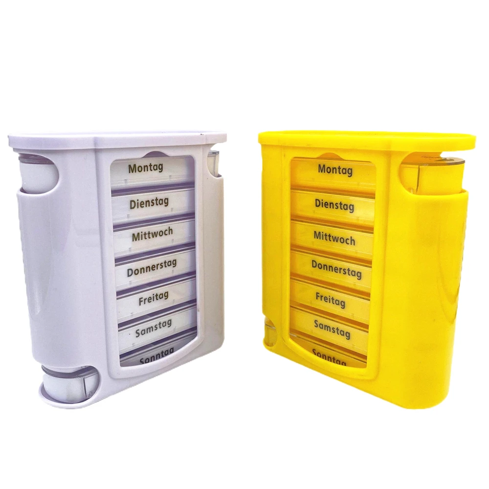 One Week 28 cases Pill Storage Rainbow Color Pill Holder Drawer Shaped Plastic Pill Box
