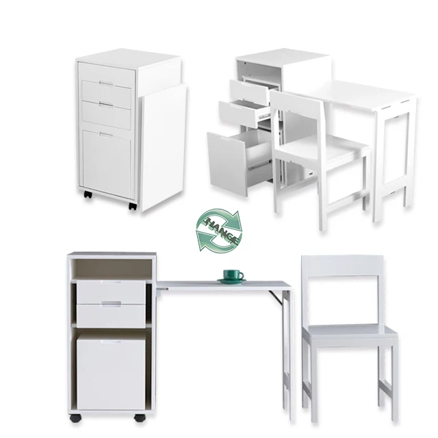 Bedroom Furniture All in One Convertible Hidden Chair Cabinet Table Set For Tiny House