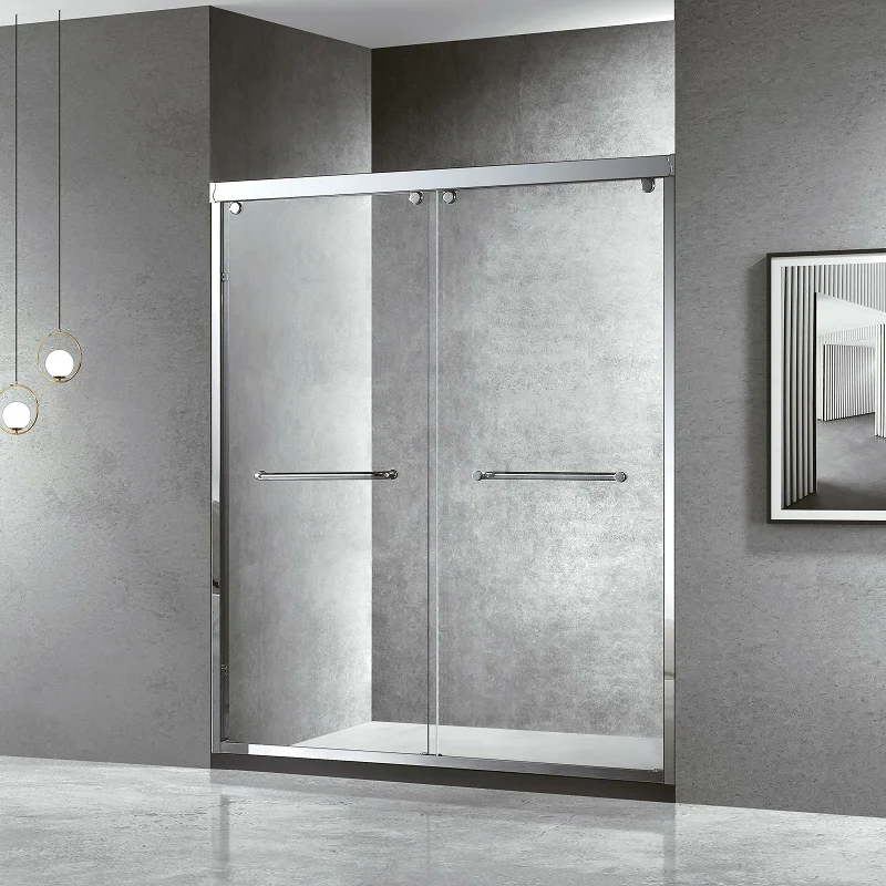 Foshan Factory Direct Supply Promotion Bathroom Custom Aluminum Glass Bypass Sliding Shower Enclosures