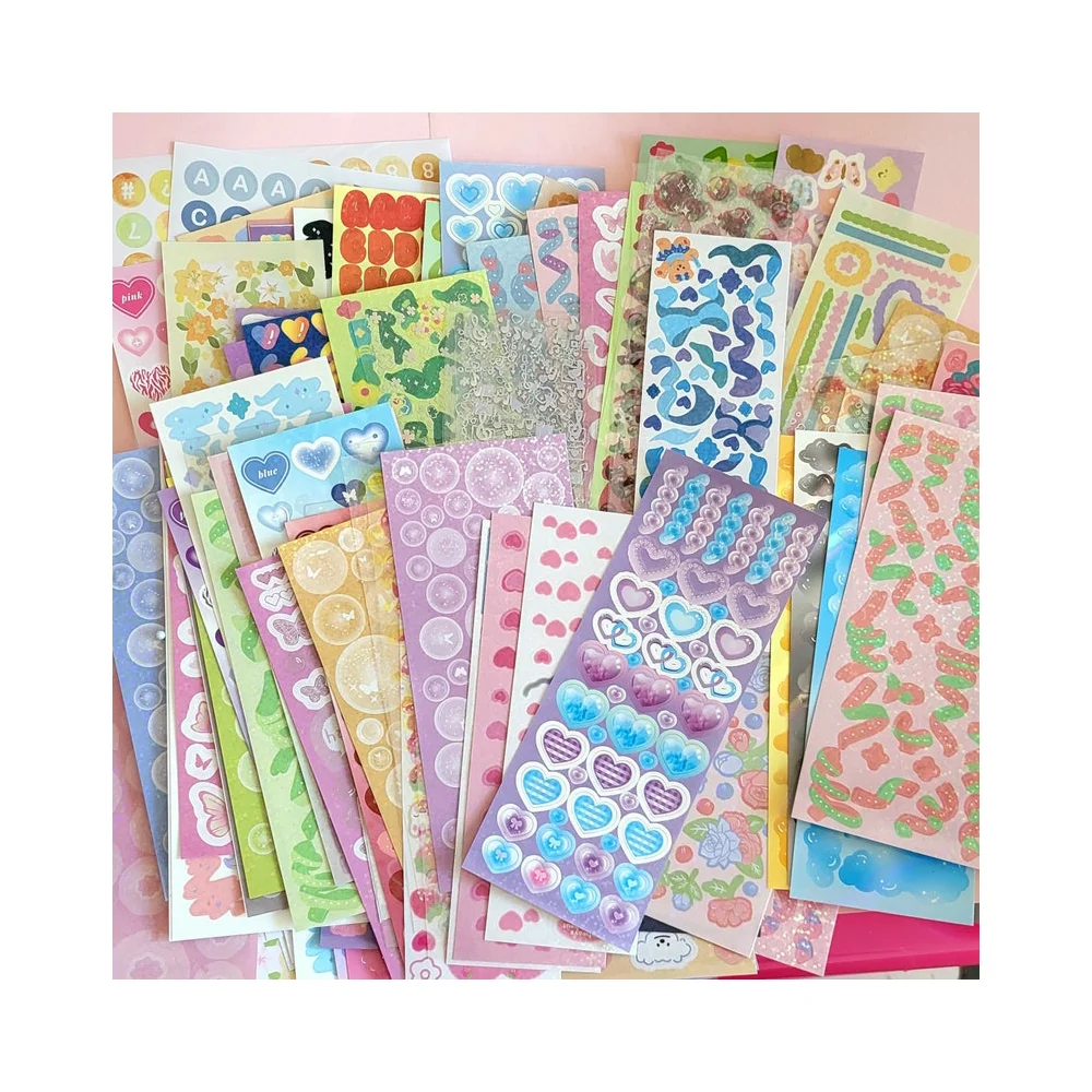 Decorative Sticker Custom Colorful Printing Self Adhesive Cute Pet Adhesive Cartoon Sticker Sheets