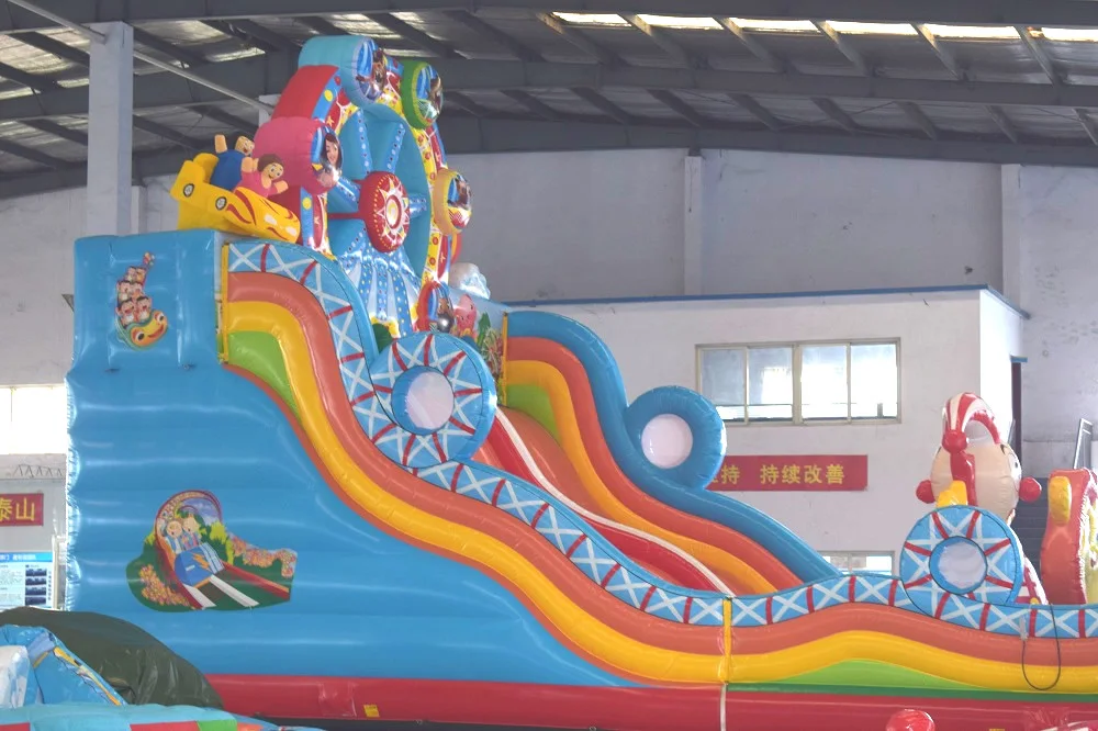 Outdoor Inflatable Bounce House Slide Inflatable Crazy Ferris Wheel Castle Slide
