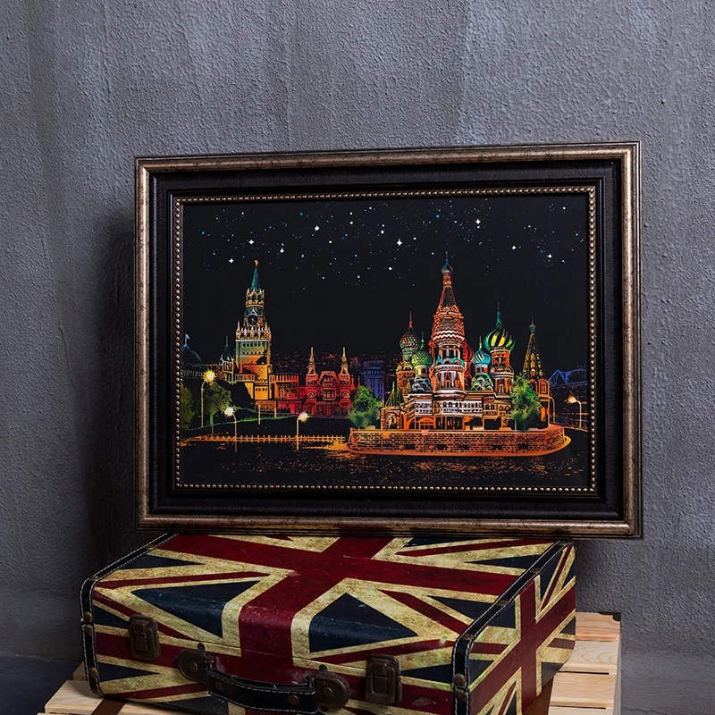 CHENISTORY Factory  Sale Scratch painting  Colorful City Series Kids Rainbow Magic Scratch Art Painting Paper