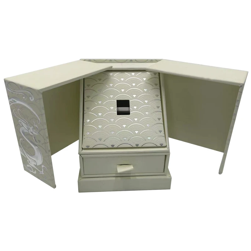 Wholesale Jewelry Packaging Sets Gifts Earring Necklace Rigid Paper Boxes Paperboard 2 Side Opening Double Door Gift Box