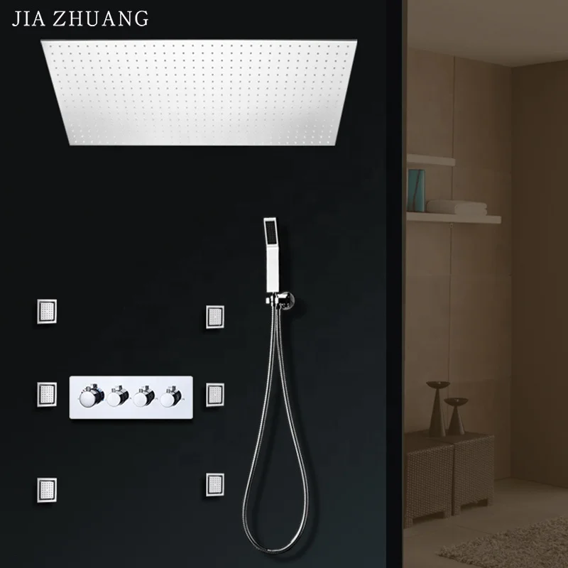Europe style modern magic led shower head hot and cold  high flow misty rain fall electric shower head Body massage jet set