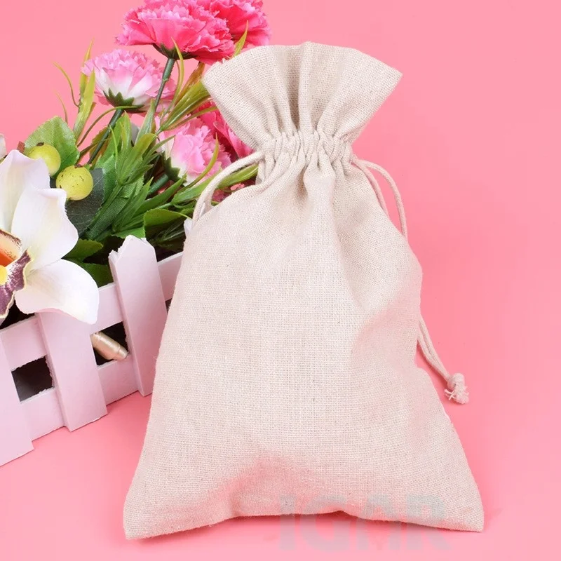 Organza Jute Bags Burlap Drawstring Bag Wedding Party Favors Gift Bags For Coffee Beans Candy Makeup Jewelry Packaging