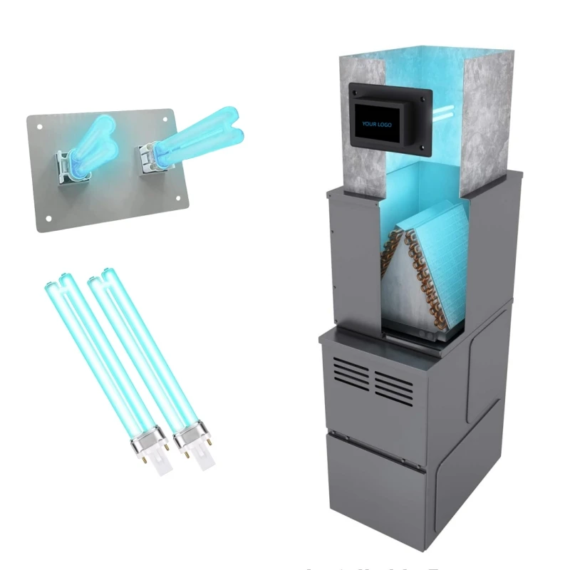 G200 green HVAC uv germicidal air purifier Dual uvc Lights lamp bulb in Duct Cleanser uv lights lamp for hvac system ac
