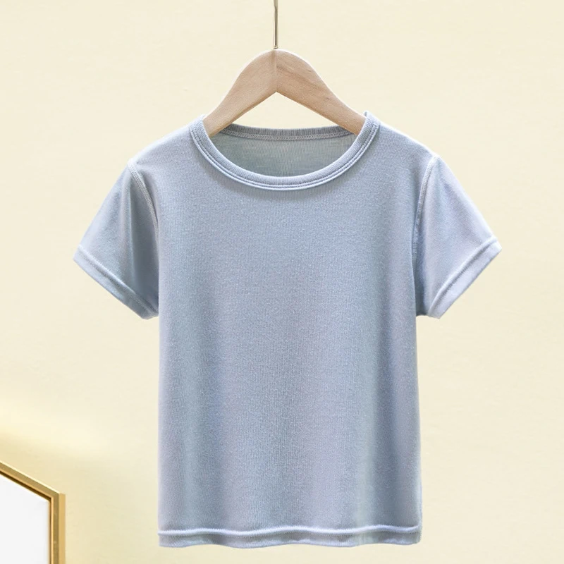 Teen Boys School Uniform Shirt Boy Kids Clothing Cool Modal Colorful Short Sleeve Boy T Shirt