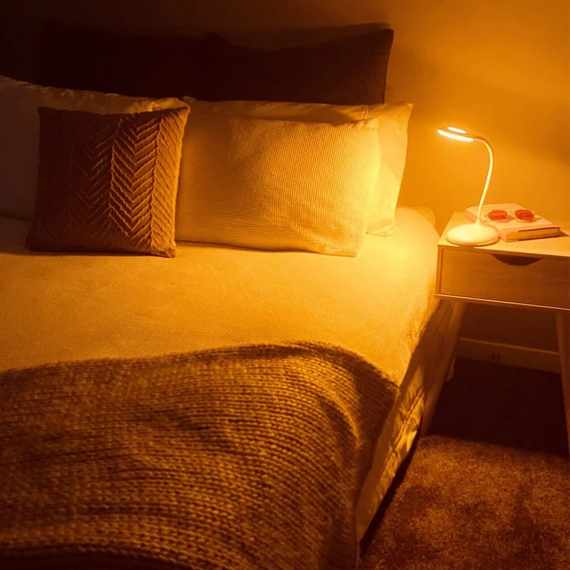 Лампа nobBlue Amber для сна, перезаряжаемая батарея, удобная для путешествий и переносная, 3 настройки яркости, 100%, без синего света