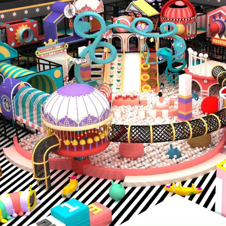 Personalized cartoon bear kids amusement kids interactive game equipment indoor playground 3-12 years old kids soft game