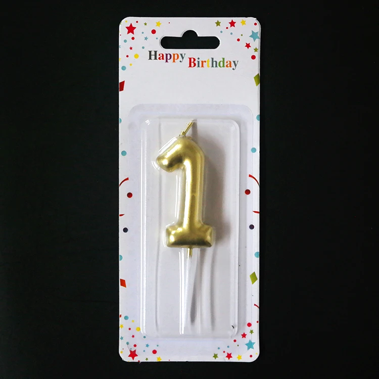 Factory Price OEM Wholesale With Sticks Birthday Party Cake Decorative Ritual Gold Number Candles