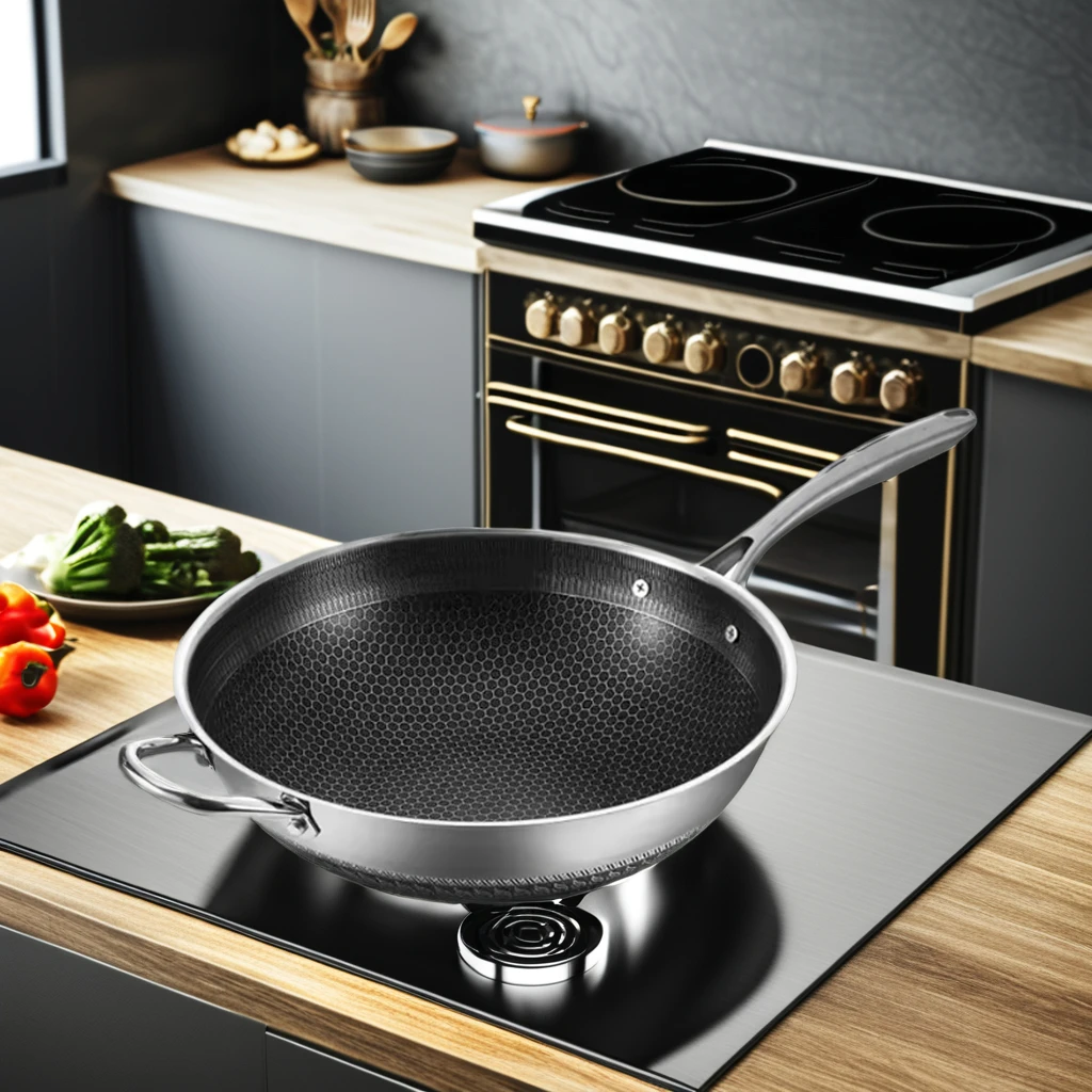 Нержавеющая сталь с антипригарным покрытием сотовая кастрюля Экологически чистая прочная домашняя сковорода для жарки газовая плита индукционная рестораны