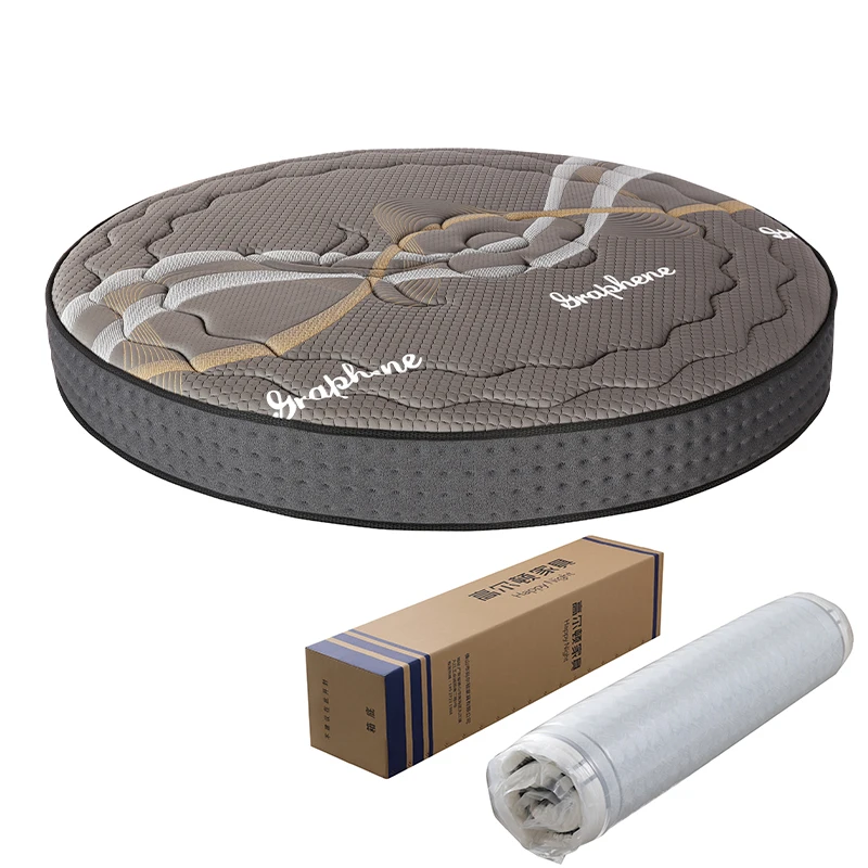 Luxury Memory Foam Natural Latex Sleeping Bed Roll Up Foldaway In A Box Hypo-allergenic Spring Round Mattress