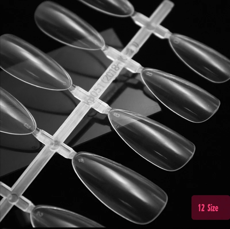 Factory wholesale 500pcs  box pack  traceless oval False Nails Transparent Artificial Full Cover for salon or home DIY