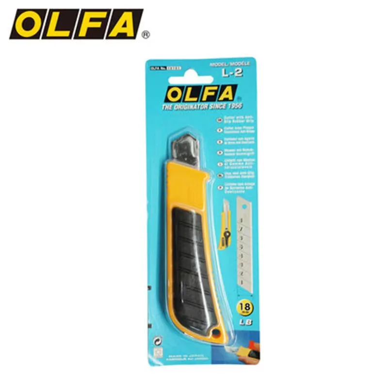 OLFA 18mm Heavy-Duty Utility Knife (L-2) - Multi-Purpose Custom Cutting Depth Precision Knife