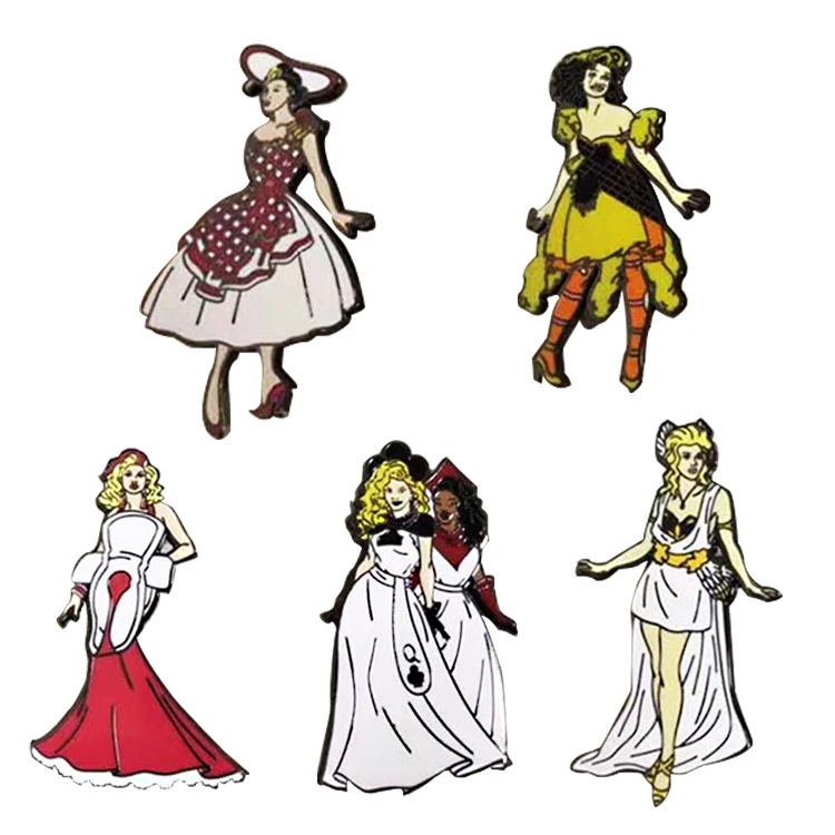 Wholesale Custom Design Doll Model Die-casting Badge Souvenir 3d drawing figure