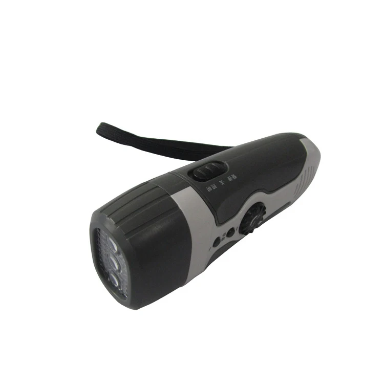 Hand-generated emergency disaster prevention flashlight with radio function