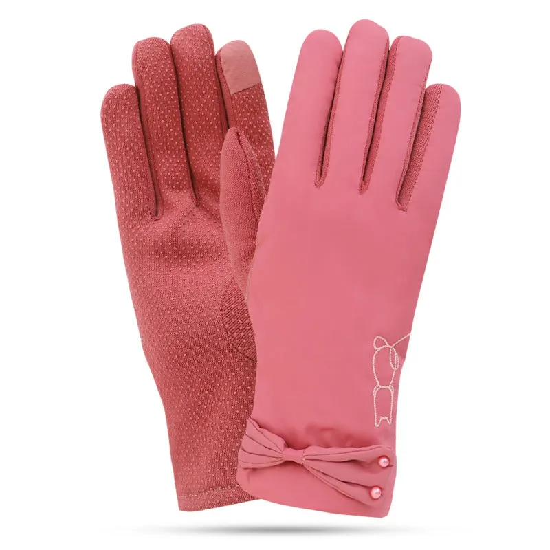 Ladies cotton gloves for cycling padded with down cotton prevent cold lovely winter touch screen gloves