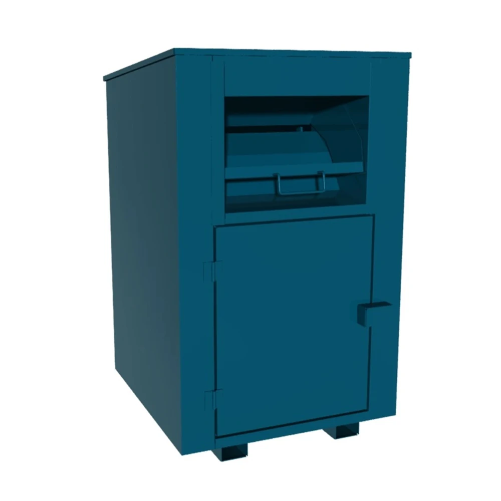 Customized High Quality Large Volume Clothing Waste Bins Recycling Box 	Rolling Chute Donation Bins