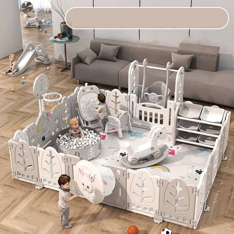 Aji Basketball Hoop Pink Luxury 50X50 Play Mat Multifunction Adult Slides And Swings Kids Baby Playpen