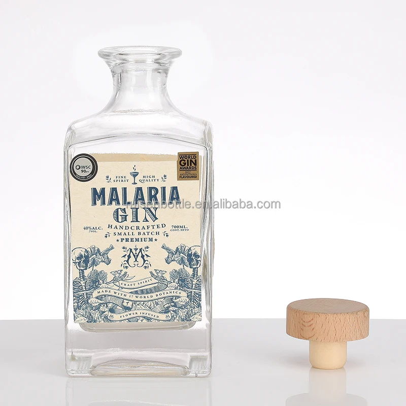 Custom Wholesale Vodka 700ml 750ml Glass Bottle Extra Flint Gin Tequila Whisky Brandy Glass Bottle