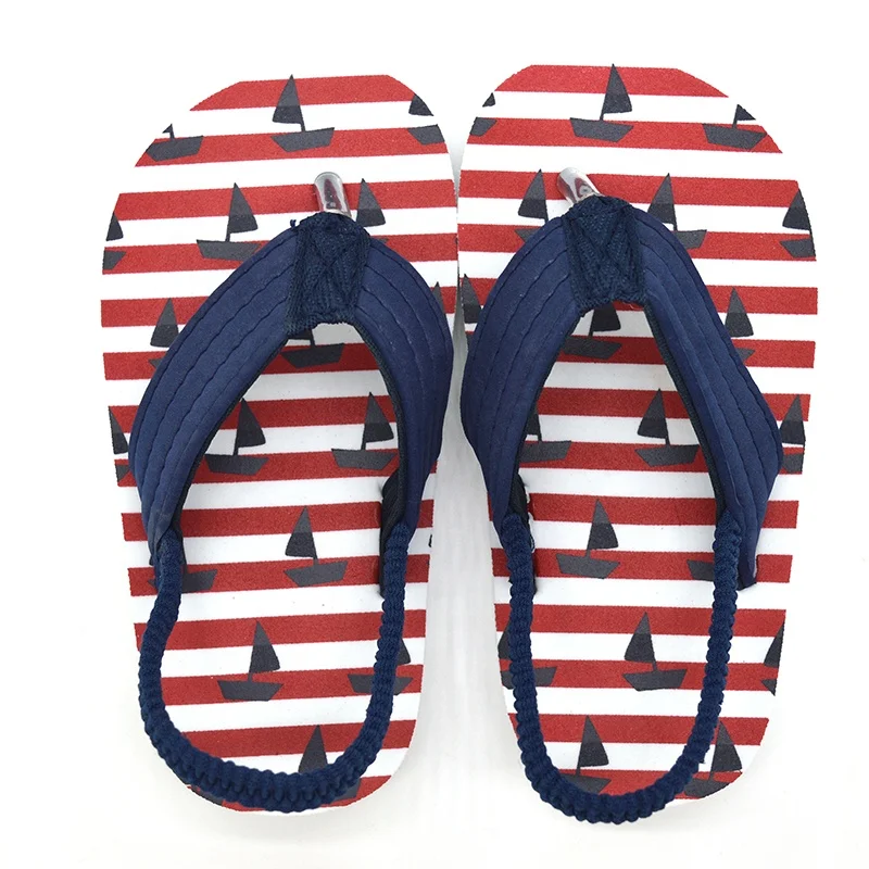 EVA material Summer Colorful Printing Kids Slippers Flip Flops