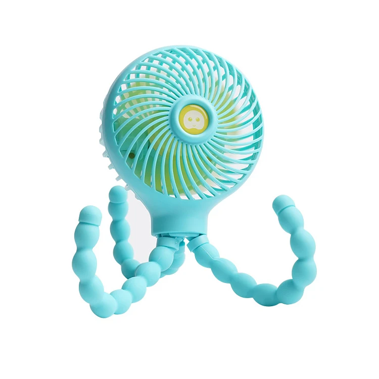 2023 Hot Sale Small Octopus Mini Fan Portable Travel Rechargeable Handheld Fan Stroller Winding Mini Usb Baby Fan