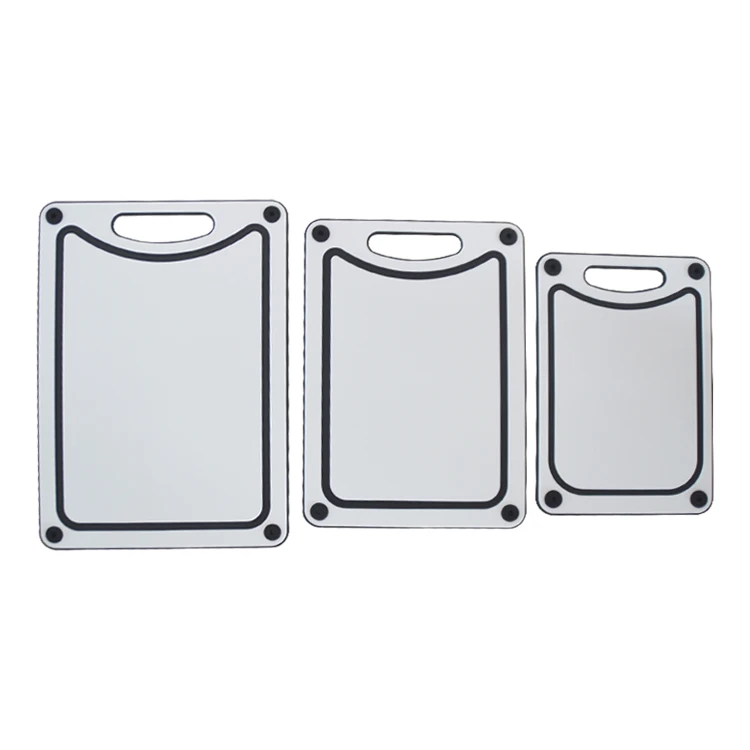 Wholesale 3 Pieces Large Plastic Chopping Board Food Grade Multi-Size Kitchen Rpp Cutting Board With Hole
