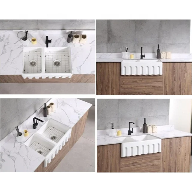 Quality Style Farm Sinks Bathroom Kitchen With Cheap Price Apron Front Ceramic Rectangular Sink kitchen sink
