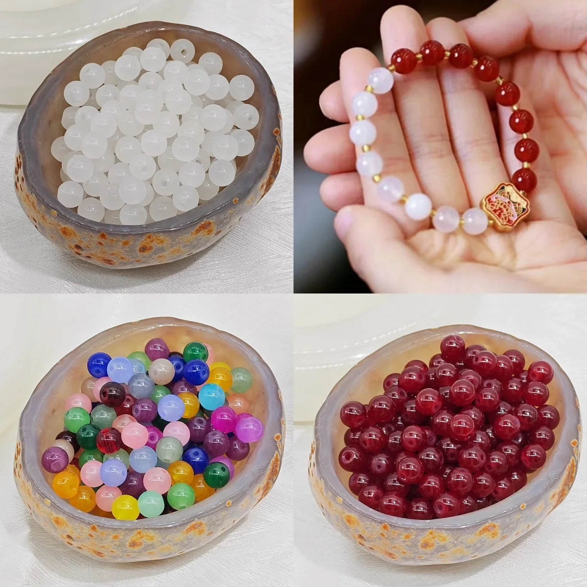 Стеклянные бусины круглые 8 мм Желе для Diy аксессуары