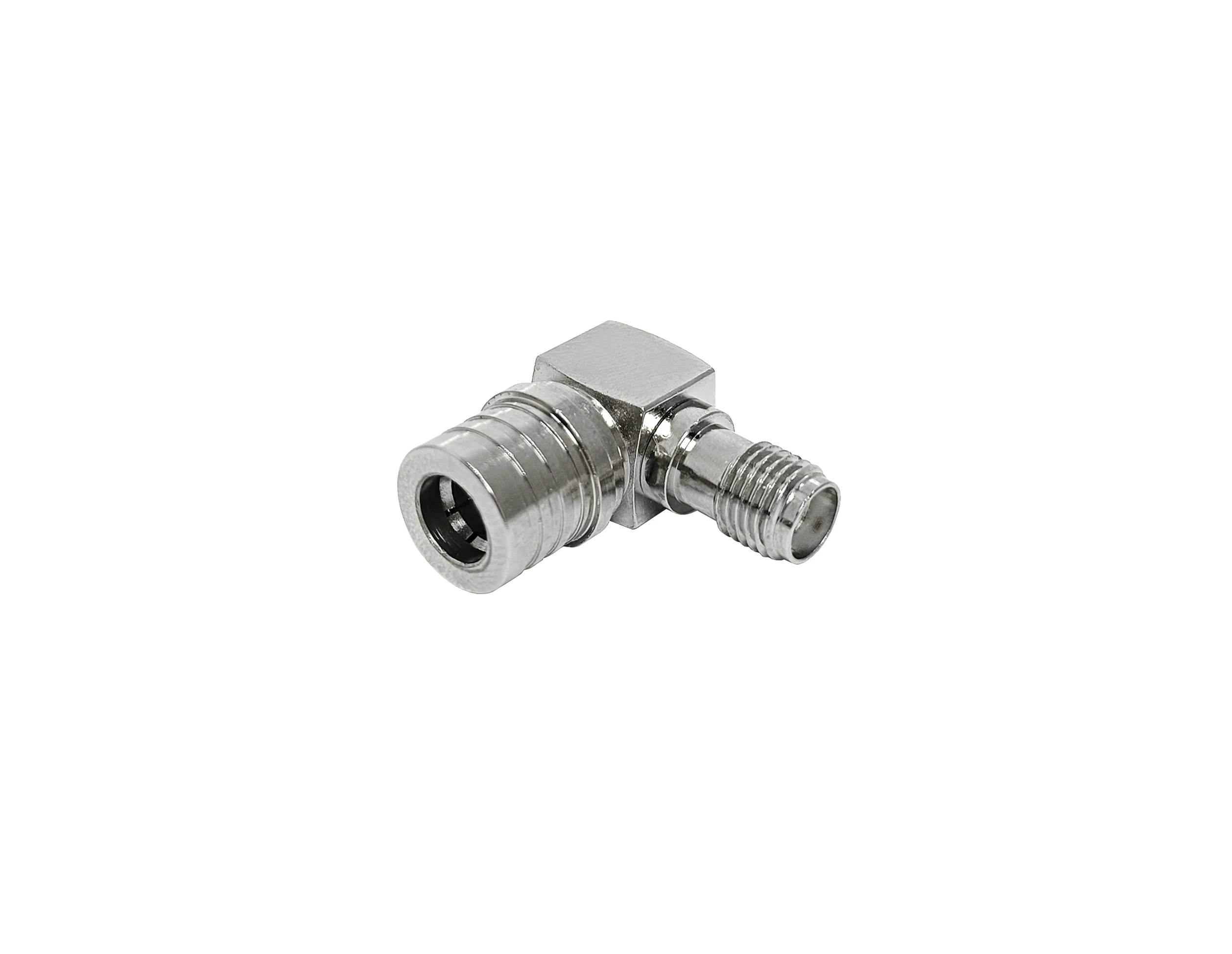 Factory Supplier RF Connector 0-18Ghz QMA Male Right Angle To SMA Connector SMA Female Connectors RA Coaxial TNC Cable Adaptor