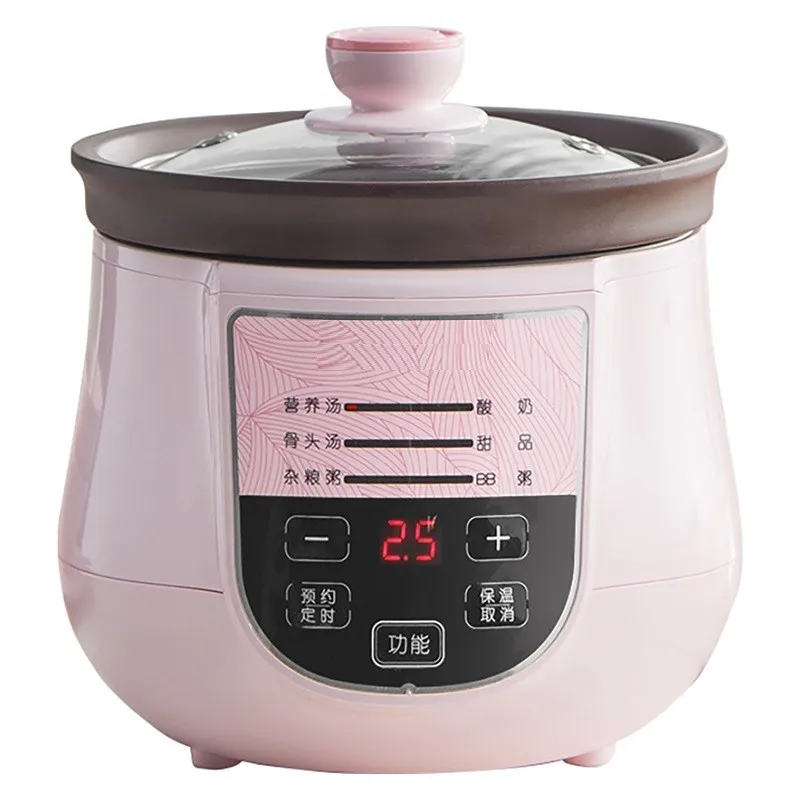 220V Electric Stewing Pot Automatic Ceramic Household Slow Stewing Pot Porridge Maker 1L Multi Cooker EU/AU/UK/US Plug
