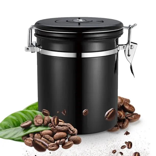 304 Stainless Steel Vacuum Food Container Fresh-keeping Tea Sugar Coffee Bean Sealed Airtight Canisters