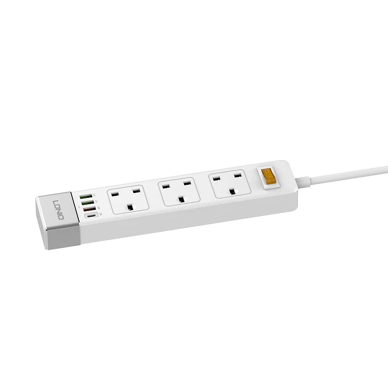 SK3467 UK Socket Extension Socket Power strip With Type-c Port Support QC3.0 20W PD Fast Charging Charger