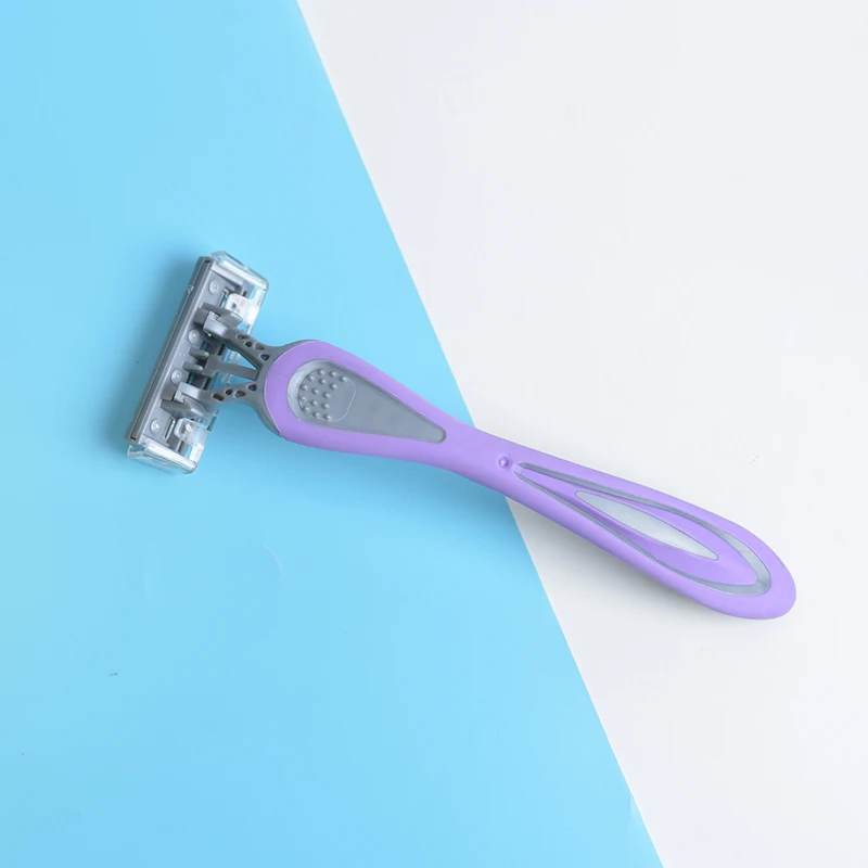 New 3 razor blades German stainless rubber disposable shaving razor