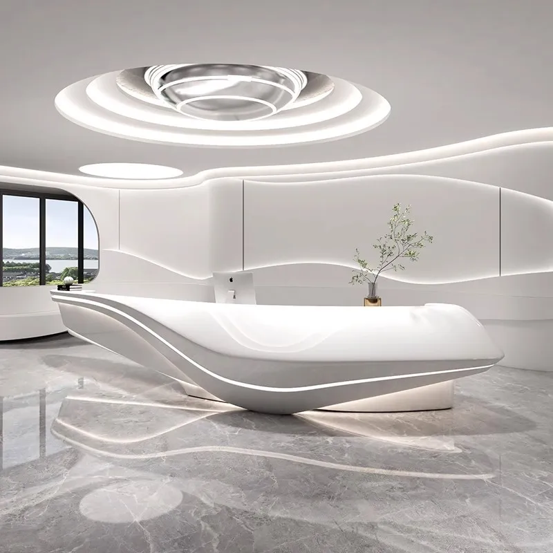 law firm 120 inch parametric library kindergarten modern office reception desk service desk cashier beauty salon bar