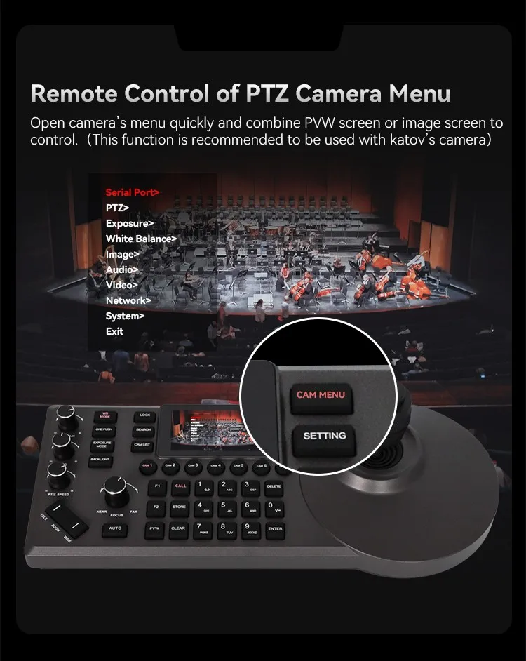 Professional New Generation PTZ Joystick Keyboard Controller to Control Broadcasting and Competition for PTZ Camera