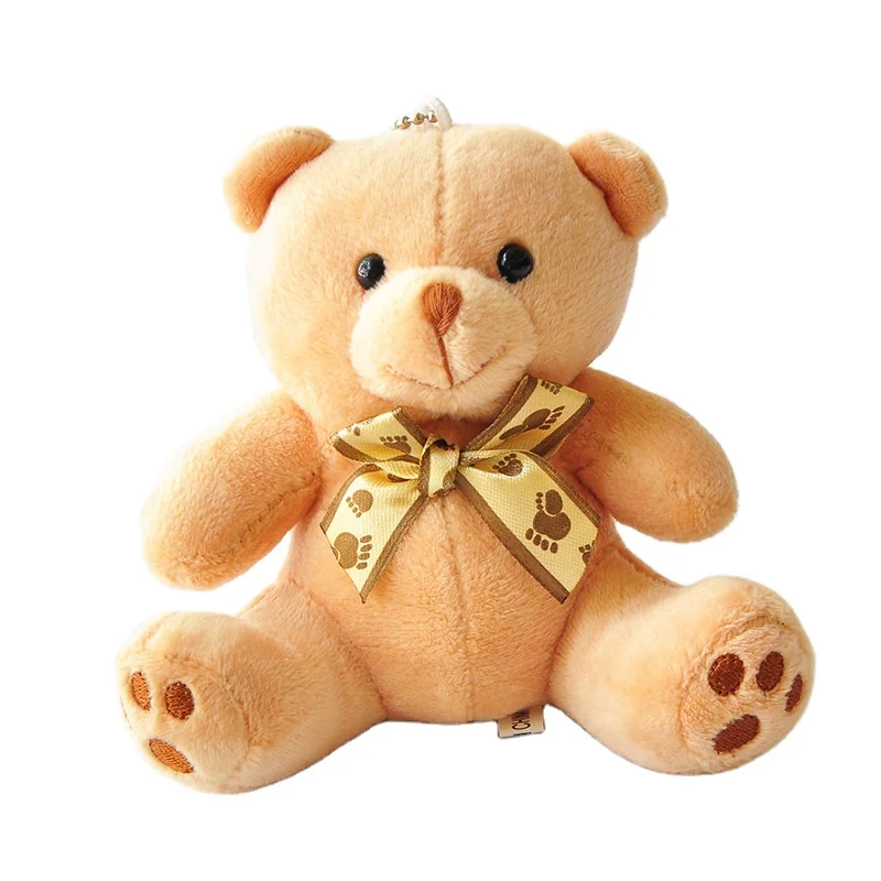 10CM Small Bear Pendant Enterprise Souvenir Ribbon Logo Customizable Custom plush toys