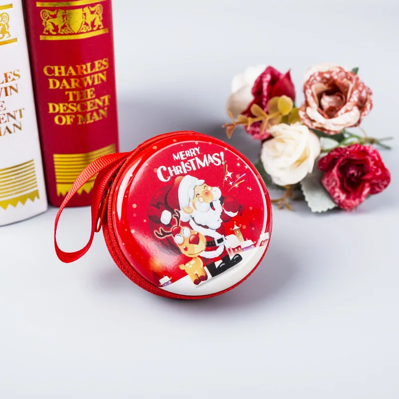 7*3cm Christmas Pattern Little Coin Purse Small Wallet Headset Storage Bag Santa Clause Christmas Gifts Kids Xmas Favors