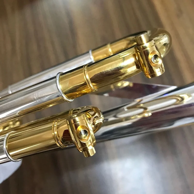Wholesale musical instruments high quality practical beginners play two-color silver plated B-flat trumpet