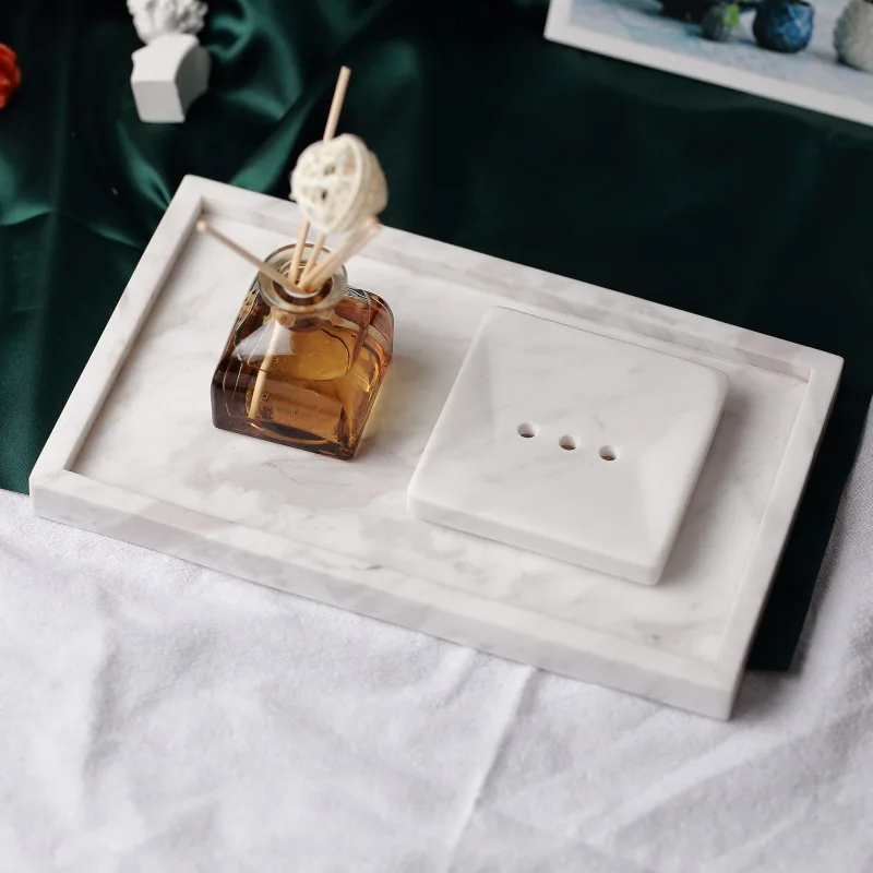 Ins Nordic Marble Square Tray Hotel Model Room Jewelry Storage Box