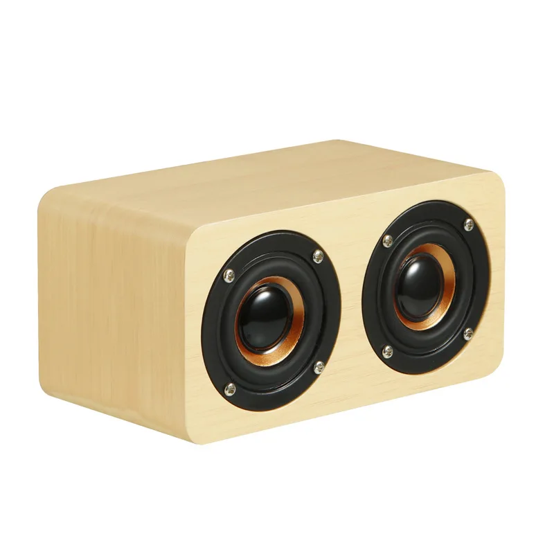 Portable Hifi 5 Inch Outdoor Subwoofer Blue Tooth Wooden Bamboo Bluetooth Speaker Bt Wireless Stereo Speaker