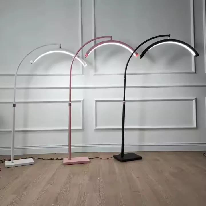Eyelash Beauty Floor Lamp Home Live Broadcast Room Dedicated Fill Light Half Moon Lamp Pink Diamond Salon Lamp