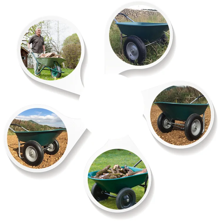WHEEL BARROW WITH two pneumatic wheel with plastic tray