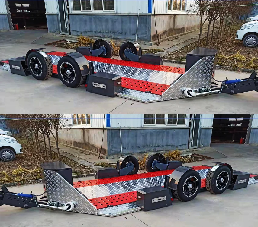 Tandem Axle Car Trailer with Adjustable Loading Ramp