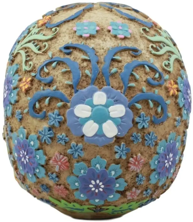 Resin Collectible Floral the Dead Floral Skull Head Decoration